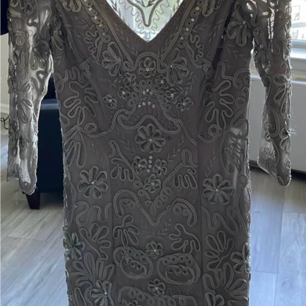 Sue Wong Embellished Gray dress
